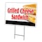 Signmission Grilled Cheese Sandw Yard & Stake outdoor plastic coroplast window, C-2436-DS-Grilled Cheese Sandw C-2436-DS-Grilled Cheese Sandw - alternate 1